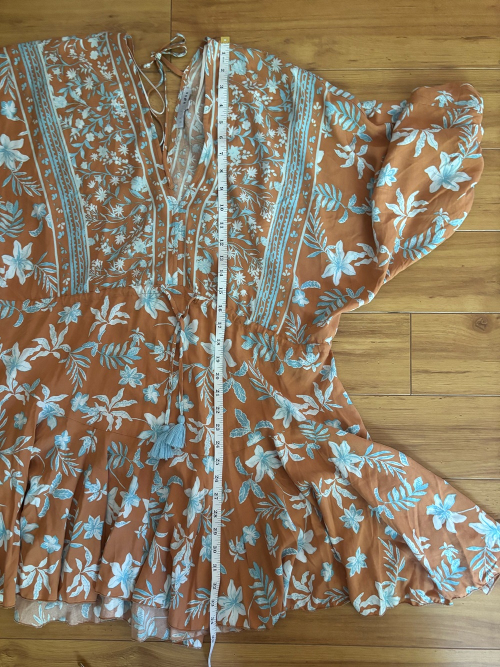 Floral Boho Mini Dress Baltic Born L Cottagecore Coastal Beachey Girlhoodcore - Picture 9 of 11